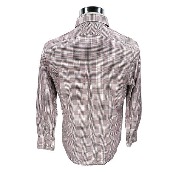 Suitsupply Dress Shirt Mens 15 3/4 Reddish Brown Check Egyptian Cotton Tessitura - Picture 5 of 11